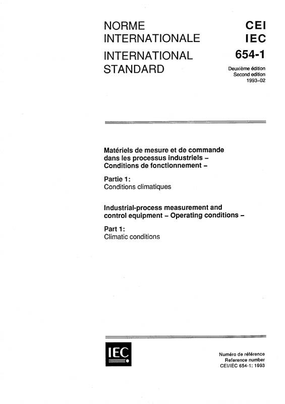 Cover IEC 60654-1:1993